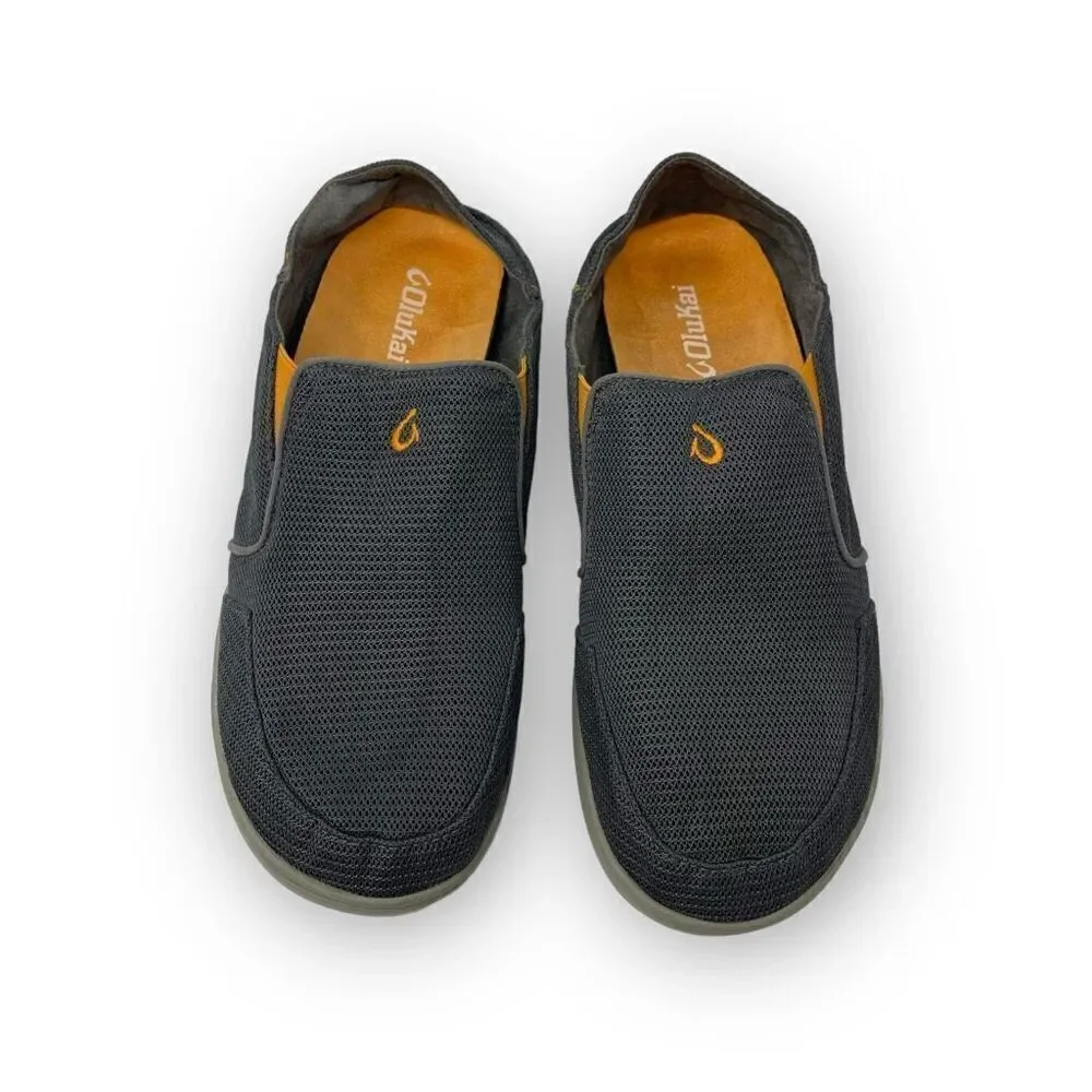 OluKai Nohea Dark Shadow Gray Mesh Slip On Loafers Men’s Size 10
